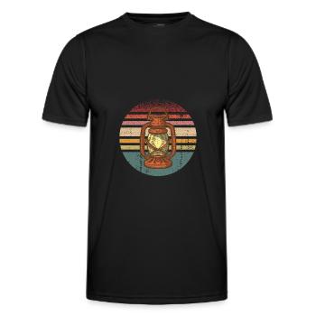Camping Laterne Retro - Männer Funktions-T-Shirt - Schwarz - Vorne - AI Model Male 178 dark (178cm)