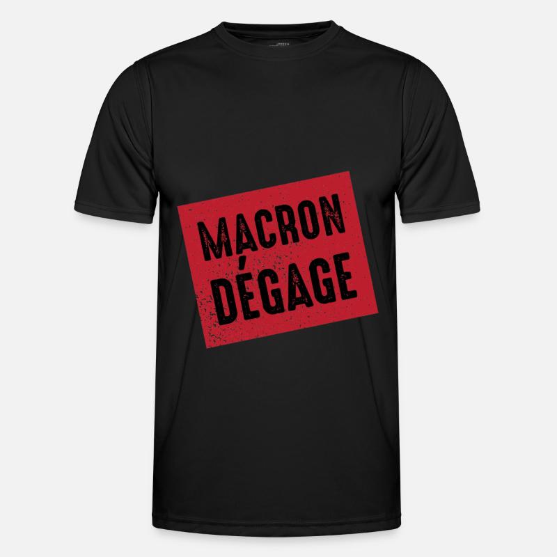 Macron afgiver vrede franske folkelige oprør - Funktionsshirt til herrer - sort