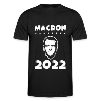 Emmanuel Macron President of the Republic 2022 - Men's Functional T-Shirt - black - Front - AI Model Male 178 dark (178cm)