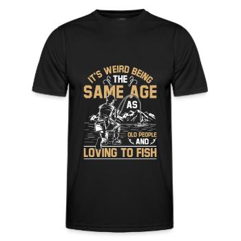 Grandfather Dad Fishing Amateur Humor Old Grandpa - Men's Functional T-Shirt - black - Front - AI Model Male 178 dark (178cm)