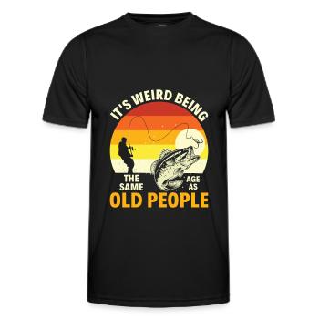Grandfather Dad Fishing Amateur Humor Old Grandpa - Men's Functional T-Shirt - black - Front - AI Model Male 178 dark (178cm)