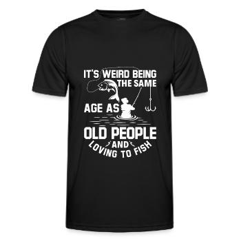 Grandfather Dad Fishing Amateur Humor Old Grandpa - Men's Functional T-Shirt - black - Front - AI Model Male 178 dark (178cm)