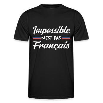 Impossible n est pas francais - T-shirt sport Homme - noir - Devant - AI Model Male 178 dark (178cm)