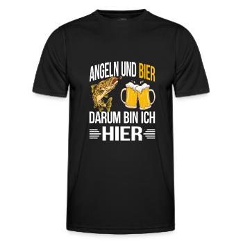 Angeln Fische Fischer Natur See Fischen - Männer Funktions-T-Shirt - Schwarz - Vorne - AI Model Male 178 dark (178cm)