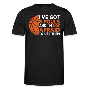 Hoops Basketball Player Streetball Hooping 5 Fouls - Männer Funktions-T-Shirt - Schwarz - Vorne - AI Model Male 178 dark (178cm)