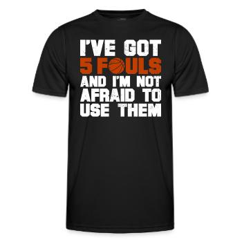 Hoops Basketball Player Streetball Hooping 5 Fouls - Männer Funktions-T-Shirt - Schwarz - Vorne - AI Model Male 178 dark (178cm)