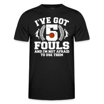 Hoops Basketball Player Streetball Hooping 5 Fouls - Männer Funktions-T-Shirt - Schwarz - Vorne - AI Model Male 178 dark (178cm)