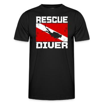 Dive Master Rescue Diver Scuba Diving Instructor - Men's Functional T-Shirt - black - Front - AI Model Male 178 dark (178cm)