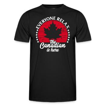 Le Canadien est ici Symbole du drapeau du Canada Accueil Fierté - T-shirt sport Homme - noir - Devant - AI Model Male 178 dark (178cm)