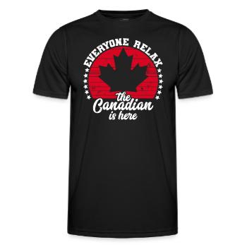 Le Canadien est ici Symbole du drapeau du Canada Accueil Fierté - T-shirt sport Homme - noir - Devant - AI Model Male 178 dark (178cm)