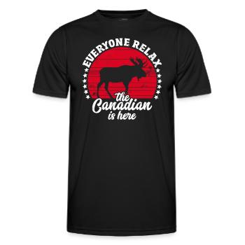 Le Canadien est ici Symbole du drapeau du Canada Accueil Fierté - T-shirt sport Homme - noir - Devant - AI Model Male 178 dark (178cm)
