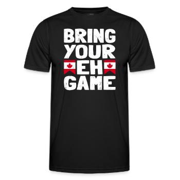 Apportez votre symbole du drapeau Eh Game Canada à la maison Fierté - T-shirt sport Homme - noir - Devant - AI Model Male 178 dark (178cm)