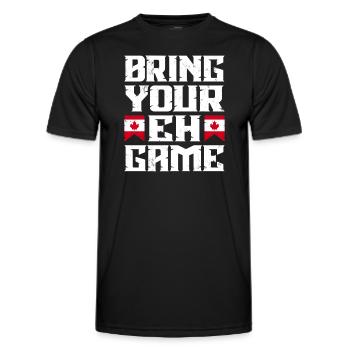 Apportez votre symbole du drapeau Eh Game Canada à la maison Fierté - T-shirt sport Homme - noir - Devant - AI Model Male 178 dark (178cm)