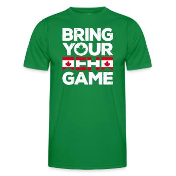 Bringen Sie Ihr Eh Game Canada Flaggensymbol nach Hause Stolz - Männer Funktions-T-Shirt - Kelly Green - Vorne - AI Model Male 178 dark (178cm)