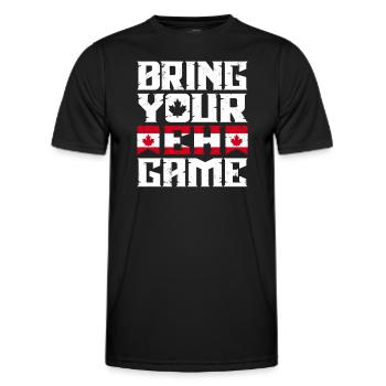 Apportez votre symbole du drapeau du Canada Fierté à la maison - T-shirt sport Homme - noir - Devant - AI Model Male 178 dark (178cm)