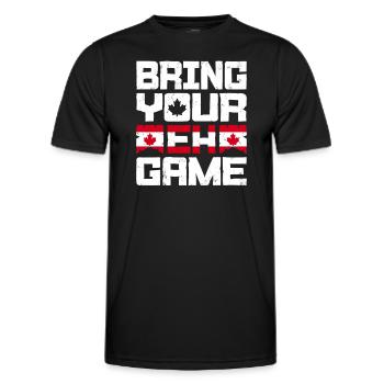 Apportez votre symbole du drapeau du Canada Fierté à la maison - T-shirt sport Homme - noir - Devant - AI Model Male 178 dark (178cm)