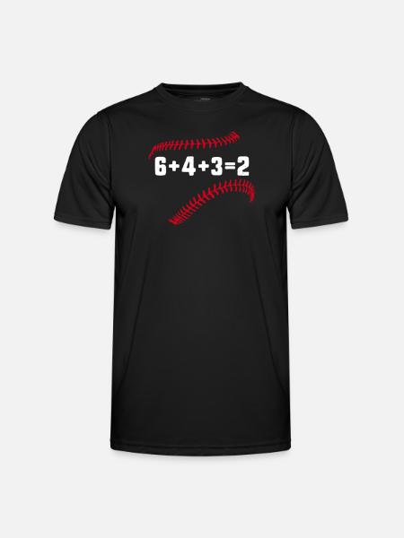 6 + 4 + 3 = 2 Double Play 643 Joueur de baseball Joueur de baseball - Funktionsshirt til herrer - sort