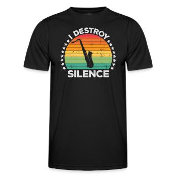 Destroy Silence Holzblassaxophon Saxophonist - Männer Funktions-T-Shirt - Schwarz - Vorne - AI Model Male 178 dark (178cm)