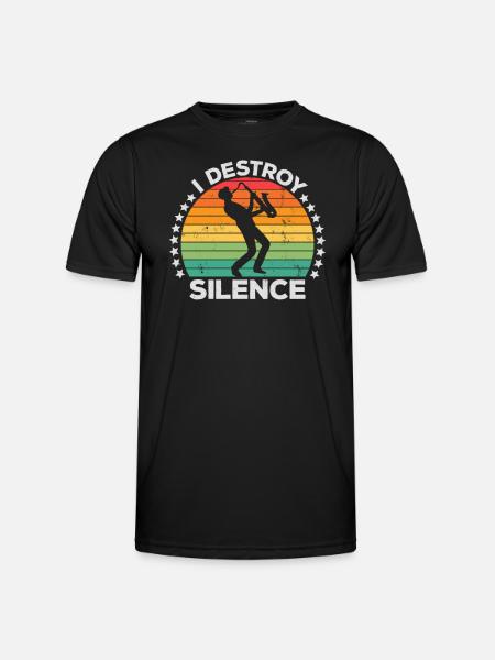 Destroy Silence Saxophone à vent Saxophone Saxophoniste - Funktionsshirt til herrer - sort
