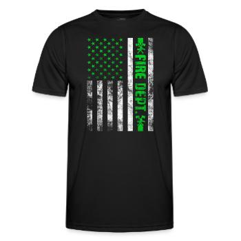 Service d’incendie Pompier Pompier Lutte contre les incendies - T-shirt sport Homme - noir - Devant - AI Model Male 178 dark (178cm)