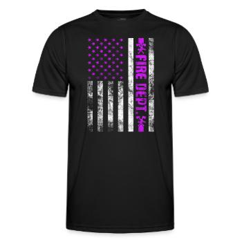 Service d’incendie Pompier Pompier Lutte contre les incendies - T-shirt sport Homme - noir - Devant - AI Model Male 178 dark (178cm)
