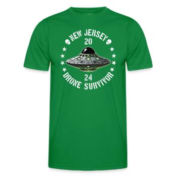 Survivant d’un drone du New Jersey | NJ Drones Extraterrestres UAP - T-shirt sport Homme - vert - Devant - AI Model Male 178 dark (178cm)