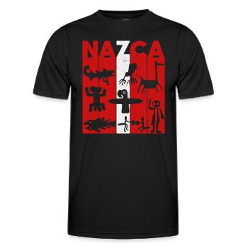 Nazca-Linien | Uralte Astronaut Peru Geoglyphen - Männer Funktions-T-Shirt - Schwarz - Vorne - AI Model Male 178 dark (178cm)