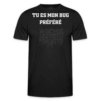 Tu es mon Bug Préféré - T-shirt sport Homme - noir - Devant - AI Model Male 178 dark (178cm)