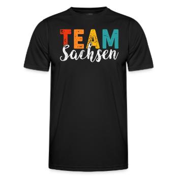 Saxony Design Saxon Funny - Men's Functional T-Shirt - black - Front - AI Model Male 178 dark (178cm)