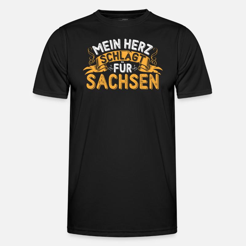 Cadeau de la Saxe avec dicton de la Saxe T-shirt sport Homme