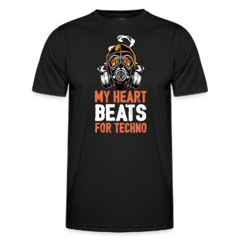 TECHNO OUTFIT WOMEN - TECHNO OUTFIT MEN - RAVER - Men's Functional T-Shirt - black - Front - AI Model Male 178 dark (178cm)