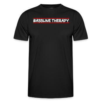 TECHNO HARDCORE BASSLINE THERAPY - HARDTEKK - Männer Funktions-T-Shirt - Schwarz - Vorne - AI Model Male 178 dark (178cm)