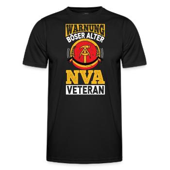 VÉTÉRAN DE LA RDG NVA - ALLEMAGNE DE L’EST - T-shirt sport Homme - noir - Devant - AI Model Male 178 dark (178cm)