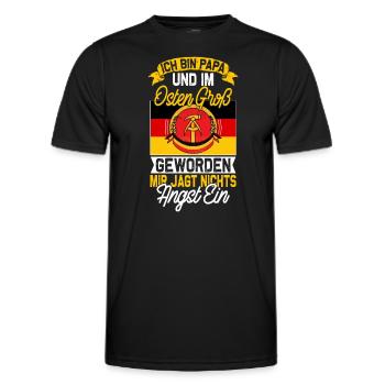 Papa Allemagne de l’Est - Ossi Saying - T-shirt sport Homme - noir - Devant - AI Model Male 178 dark (178cm)