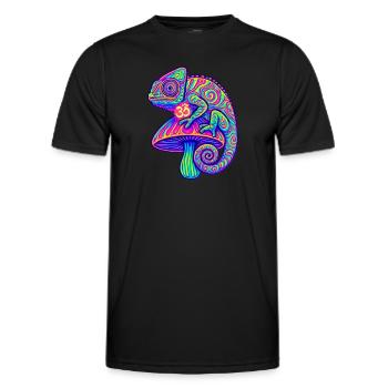 Goa CHAMELEON - Psytrance et Goa Party - T-shirt sport Homme - noir - Devant - AI Model Male 178 dark (178cm)