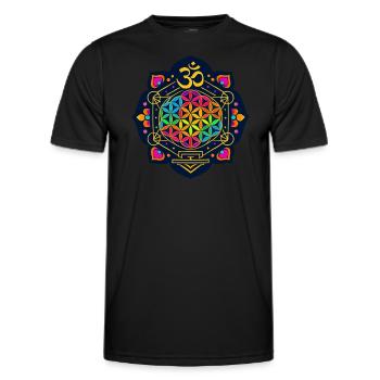 Goa Merch - Soirée Psytrance - Goa Mandala - T-shirt sport Homme - noir - Devant - AI Model Male 178 dark (178cm)