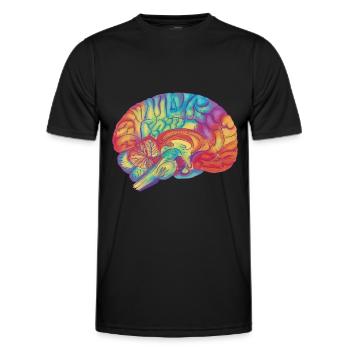 Gehirn - Männer Funktions-T-Shirt - Schwarz - Vorne - AI Model Male 178 dark (178cm)
