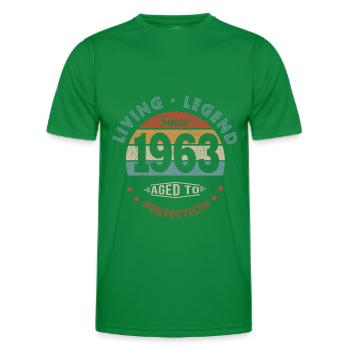legend since 1963 Born in 1963 birthday 59 years - Men's Functional T-Shirt - kelly green - Front - AI Model Male 178 dark (178cm)