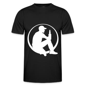 Bouteille de bière Boire - T-shirt sport Homme - noir - Devant - AI Model Male 178 dark (178cm)