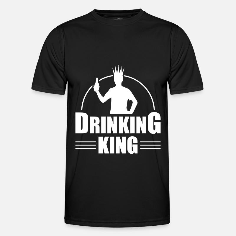 Drinker King Beer Drinking - Men's Functional T-Shirt - black