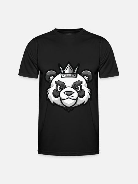 Panda Krone - Männer Funktions-T-Shirt - Schwarz