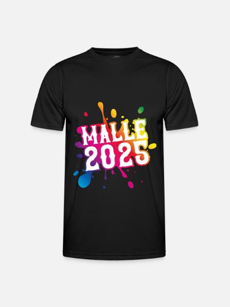 Malle 2025 Klecks - Männer Funktions-T-Shirt - Schwarz