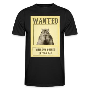 Gesuchtes Poster Capybara Ok Ich ziehe Meme hoch - Männer Funktions-T-Shirt - Schwarz - Vorne - AI Model Male 178 dark (178cm)