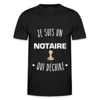 Notaire qui déchire notaire - métier - T-shirt sport Homme - noir - Devant - AI Model Male 178 dark (178cm)
