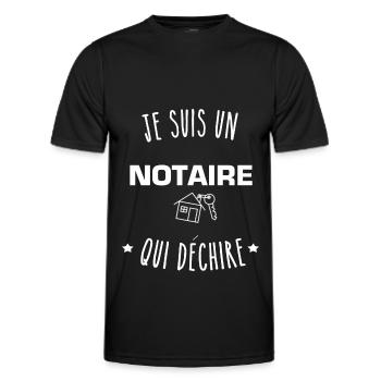 Notaire qui déchire - T-shirt sport Homme - noir - Devant - AI Model Male 178 dark (178cm)