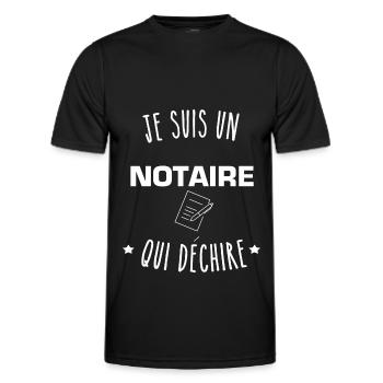 Notaire qui déchire - métier - notaire - T-shirt sport Homme - noir - Devant - AI Model Male 178 dark (178cm)