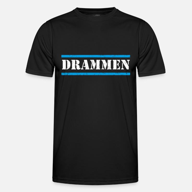 Drammen lettering - Men's Functional T-Shirt - black