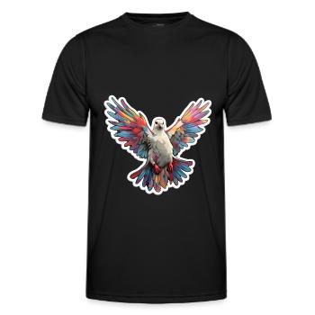 Farbenfrohe Taube - Männer Funktions-T-Shirt - Schwarz - Vorne - AI Model Male 178 dark (178cm)