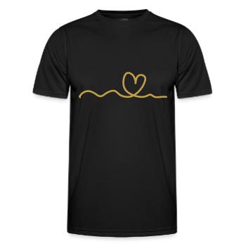 Coeur jaune - T-shirt sport Homme - noir - Devant - AI Model Male 178 dark (178cm)