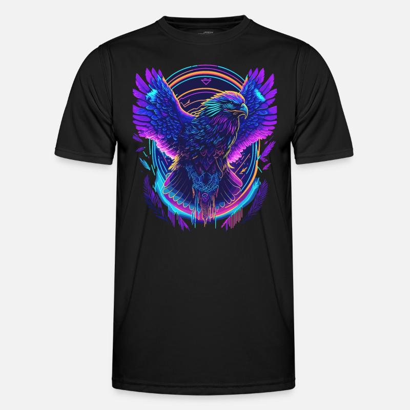 Flying Eagle Synthwave - Men's Functional T-Shirt - black